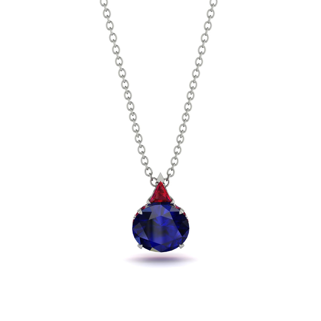 Hidden Halo Sapphire Necklace - Rosalie No. 60