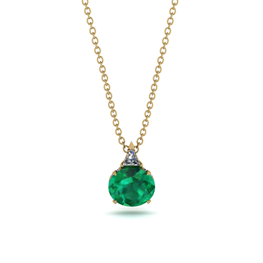 Hidden Halo Emerald Necklace - Rosalie No. 4