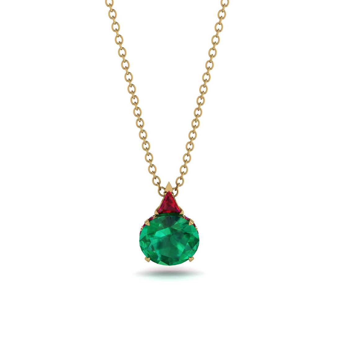 Hidden Halo Emerald Necklace - Rosalie No. 49