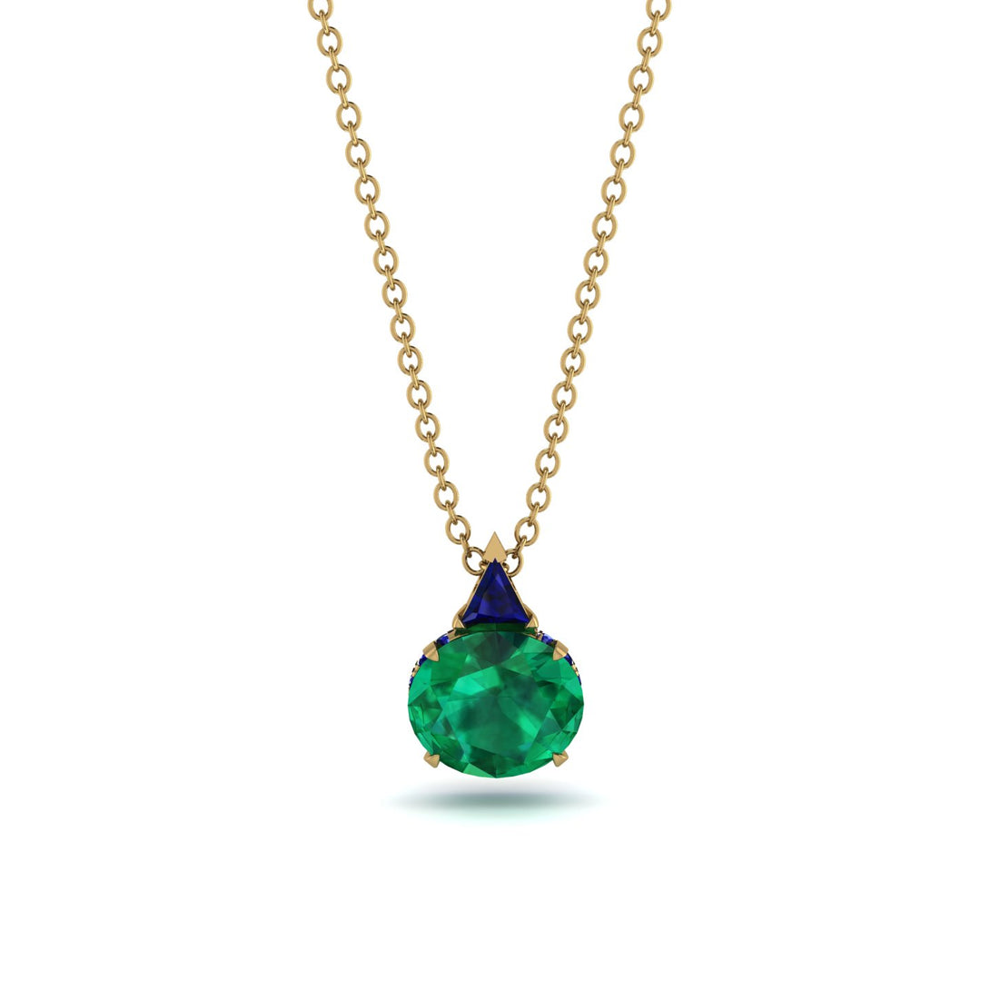 Hidden Halo Emerald Necklace - Rosalie No. 64