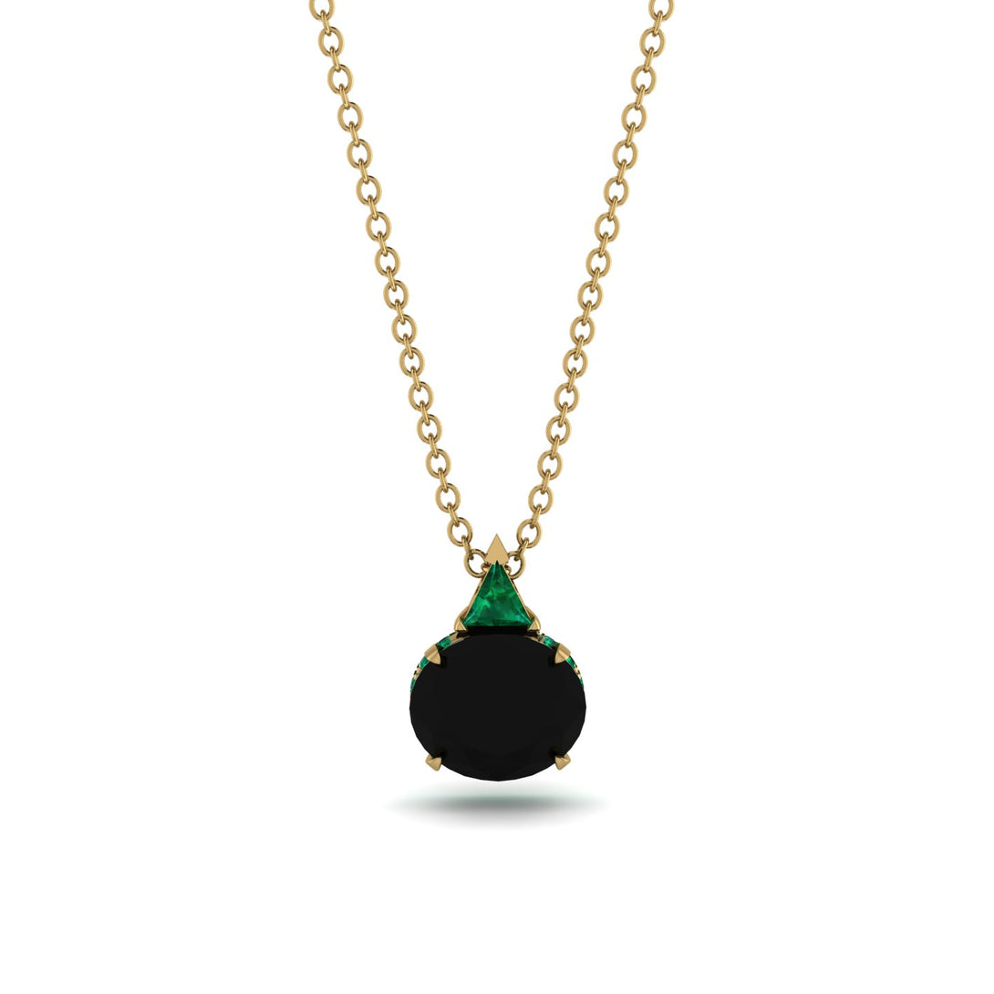 Hidden Halo Black Diamond Necklace - Rosalie No. 22