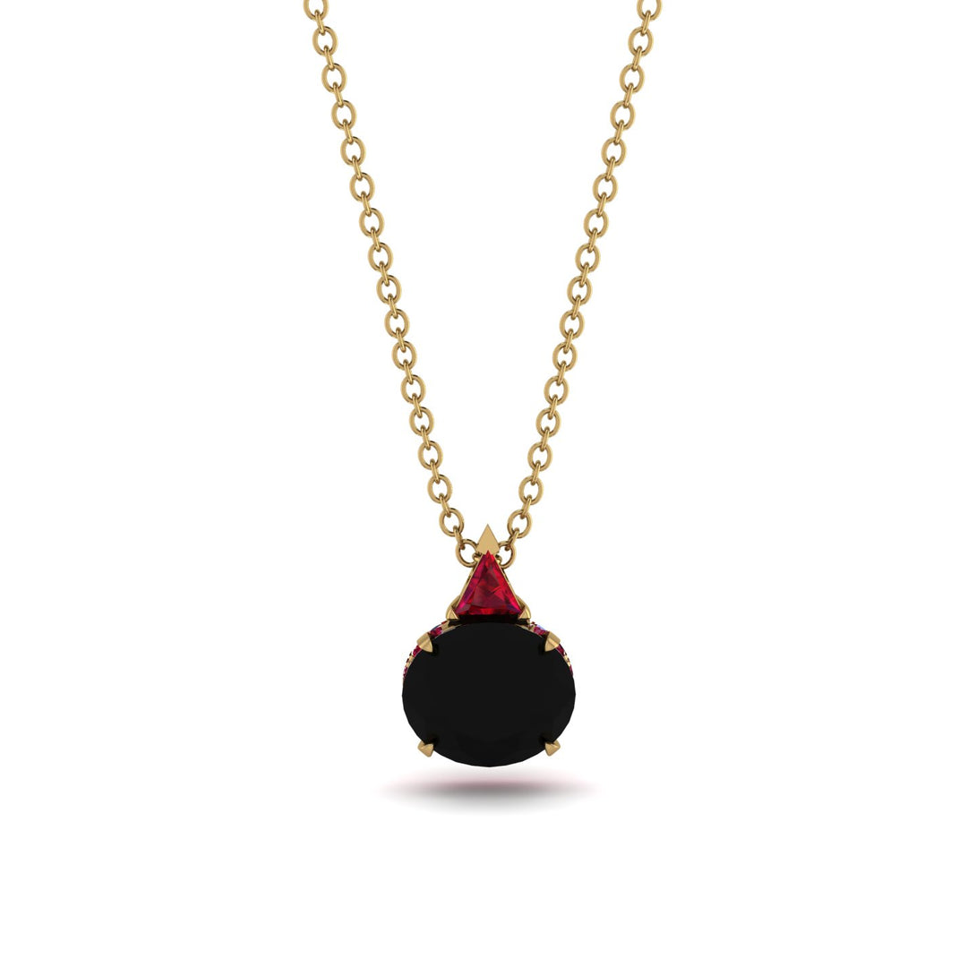 Hidden Halo Black Diamond Necklace - Rosalie No. 52