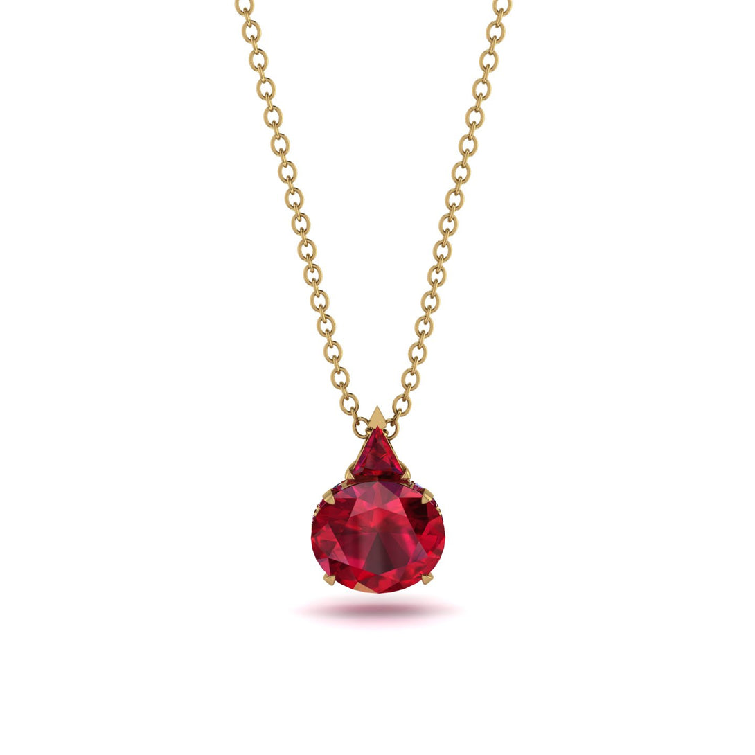 Hidden Halo Ruby Necklace - Rosalie No. 55