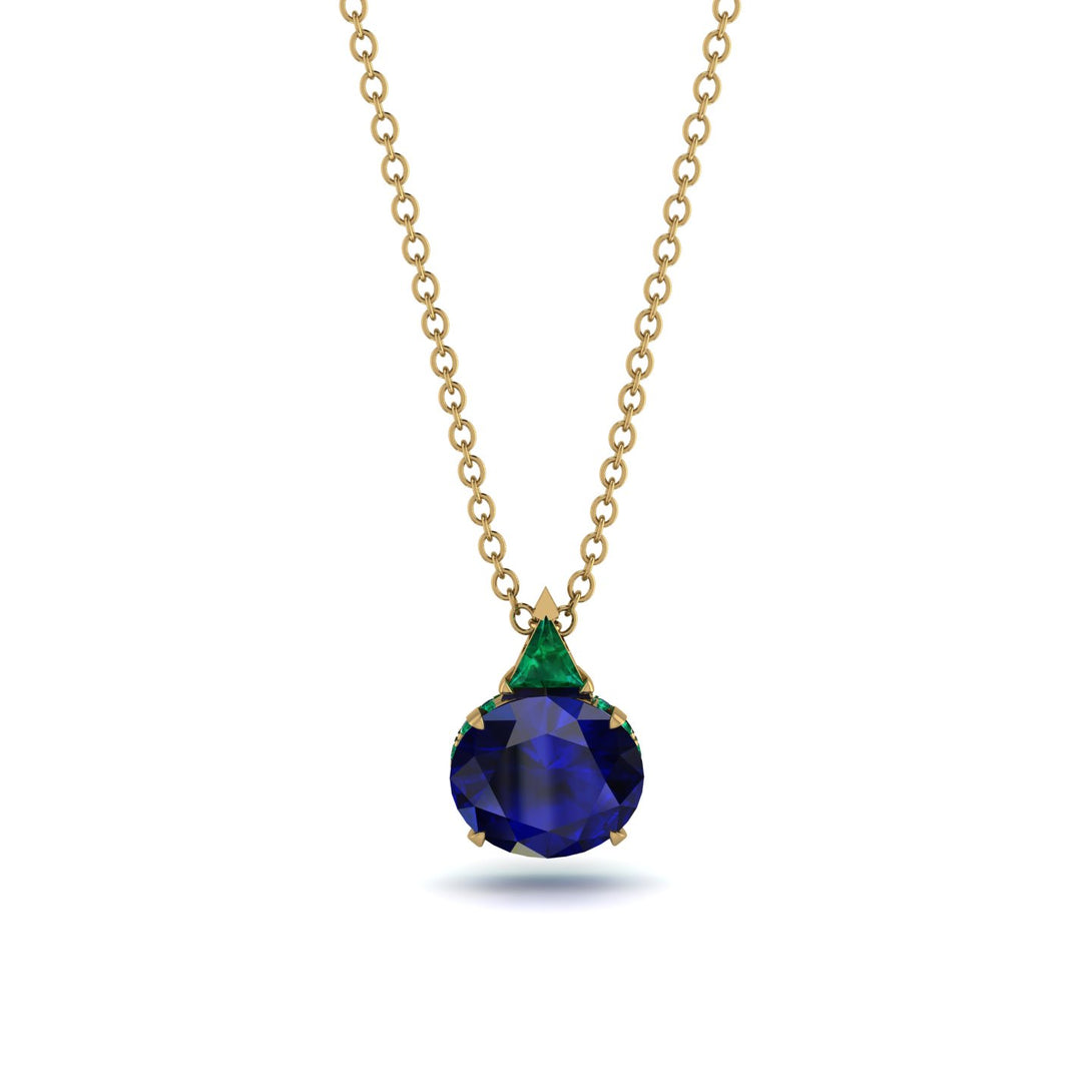 Hidden Halo Sapphire Necklace - Rosalie No. 28