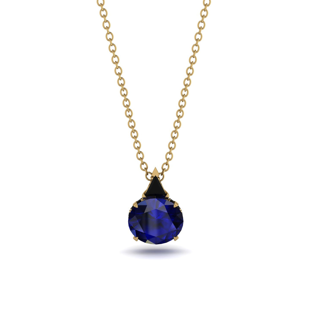 Hidden Halo Sapphire Necklace - Rosalie No. 43