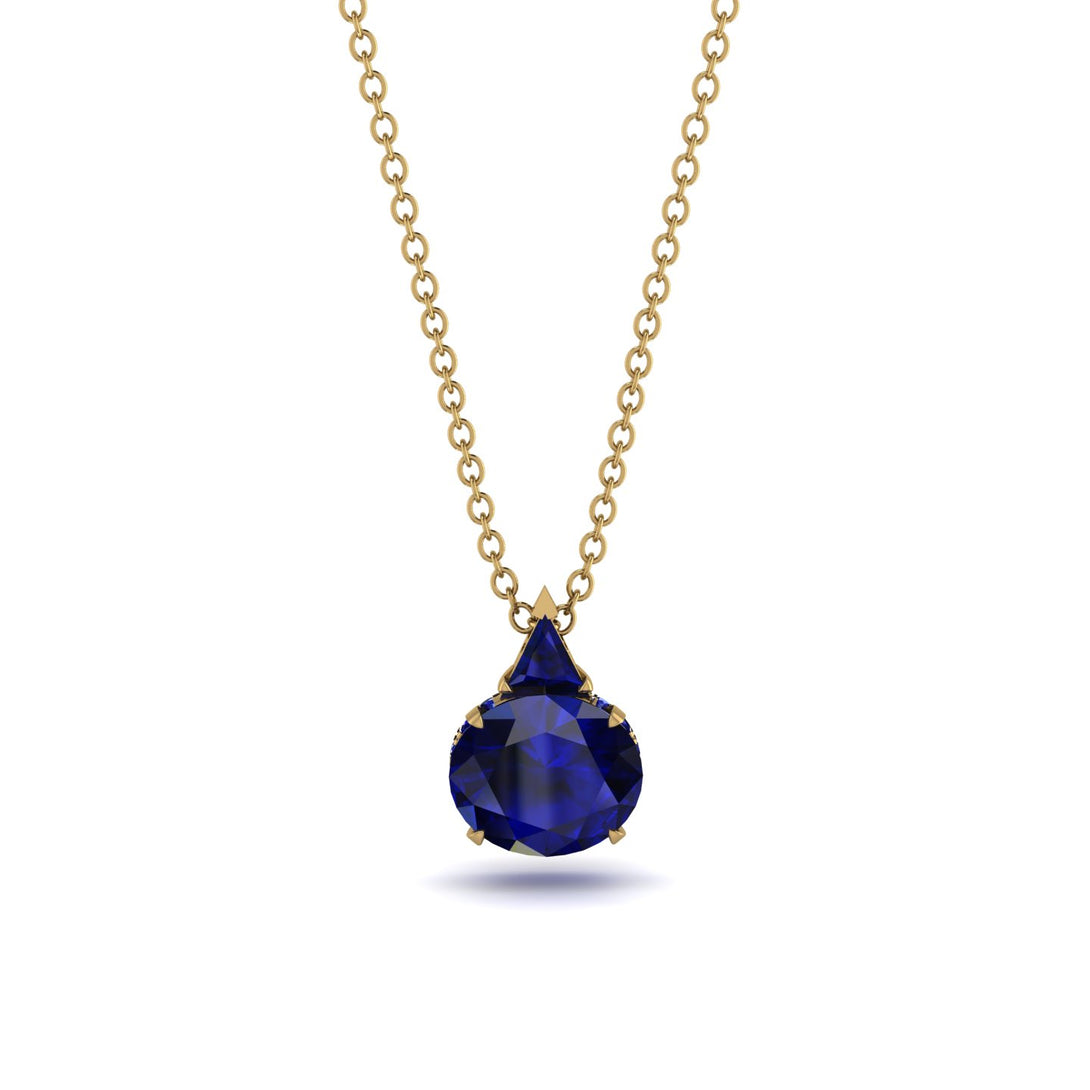 Hidden Halo Sapphire Necklace - Rosalie No. 73