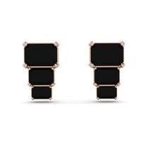 Hidden Diamonds Emerald Black Diamond Earrings - Briella No. 8 image 1