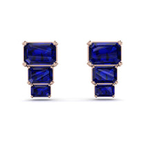 Hidden Diamonds Emerald Sapphire Earrings - Briella No. 14 image 1