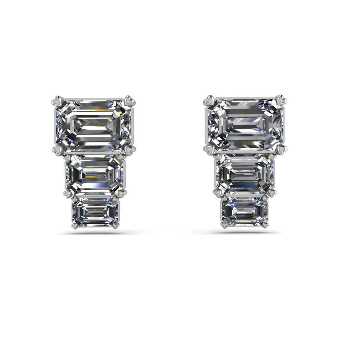 Hidden Diamonds Emerald Diamond Earrings - Briella No. 3