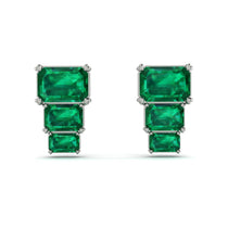 Hidden Diamonds Emerald Emerald Earrings - Briella No. 6 image 1