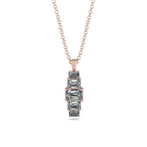 Emerald Cut Diamond Stairs Necklace - Briella No. 2 image 1