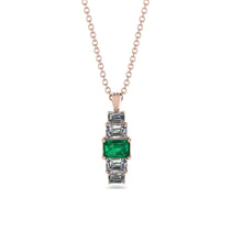 Emerald Cut Emerald Stairs Necklace - Briella No. 5 image 1