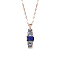 Emerald Cut Sapphire Stairs Necklace - Briella No. 14 image 1