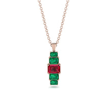 Emerald Cut Ruby Stairs Necklace - Briella No. 26 image 1