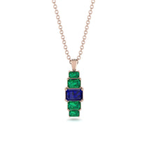 Emerald Cut Sapphire Stairs Necklace - Briella No. 29 image 1