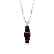 Emerald Cut Black Diamond Stairs Necklace - Briella No. 38 image 1