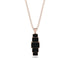 Emerald Cut Black Diamond Stairs Necklace - Briella No. 38