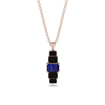 Emerald Cut Sapphire Stairs Necklace - Briella No. 44 image 1