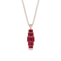 Emerald Cut Ruby Stairs Necklace - Briella No. 56 image 1