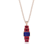 Emerald Cut Sapphire Stairs Necklace - Briella No. 59 image 1