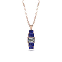 Emerald Cut Diamond Stairs Necklace - Briella No. 62 image 1