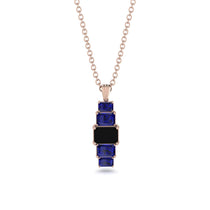 Emerald Cut Black Diamond Stairs Necklace - Briella No. 68 image 1