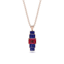 Emerald Cut Ruby Stairs Necklace - Briella No. 71 image 1