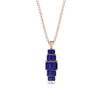 Emerald Cut Sapphire Stairs Necklace - Briella No. 74 image 1