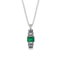 Emerald Cut Emerald Stairs Necklace - Briella No. 6 image 1