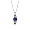 Emerald Cut Sapphire Stairs Necklace - Briella No. 15