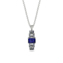 Emerald Cut Sapphire Stairs Necklace - Briella No. 15 image 1