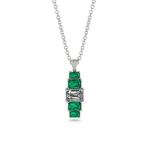 Emerald Cut Diamond Stairs Necklace - Briella No. 18 image 1