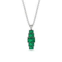 Emerald Cut Emerald Stairs Necklace - Briella No. 21 image 1