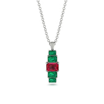 Emerald Cut Ruby Stairs Necklace - Briella No. 27 image 1