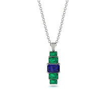 Emerald Cut Sapphire Stairs Necklace - Briella No. 30 image 1