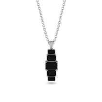 Emerald Cut Black Diamond Stairs Necklace - Briella No. 39 image 1