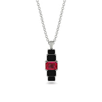 Emerald Cut Ruby Stairs Necklace - Briella No. 42 image 1