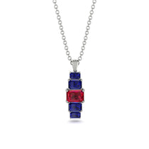 Emerald Cut Ruby Stairs Necklace - Briella No. 72 image 1