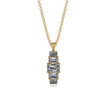 Emerald Cut Diamond Stairs Necklace - Briella No. 1 image 1