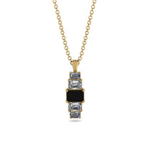 Emerald Cut Black Diamond Stairs Necklace - Briella No. 7 image 1