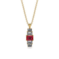 Emerald Cut Ruby Stairs Necklace - Briella No. 10 image 1