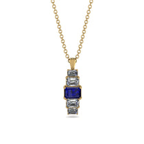 Emerald Cut Sapphire Stairs Necklace - Briella No. 13 image 1