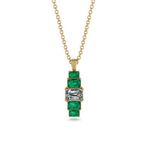 Emerald Cut Diamond Stairs Necklace - Briella No. 16 image 1