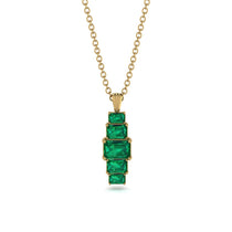 Emerald Cut Emerald Stairs Necklace - Briella No. 19 image 1