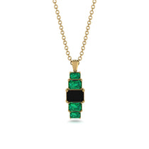 Emerald Cut Black Diamond Stairs Necklace - Briella No. 22 image 1