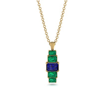 Emerald Cut Sapphire Stairs Necklace - Briella No. 28 image 1
