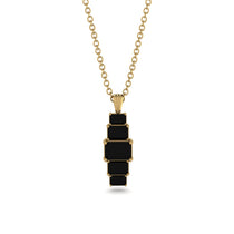 Emerald Cut Black Diamond Stairs Necklace - Briella No. 37 image 1