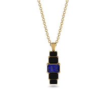 Emerald Cut Sapphire Stairs Necklace - Briella No. 43 image 1