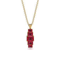 Emerald Cut Ruby Stairs Necklace - Briella No. 55 image 1