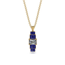 Emerald Cut Diamond Stairs Necklace - Briella No. 61 image 1
